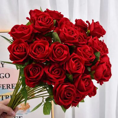 1/5/10/20pcs Roses Artificial Flowers Rose Flower Branch Art