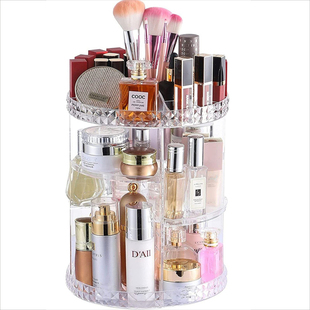 Rotating Makeup Organizer Spinning Skincare Storage Carousel