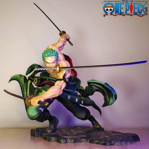 Hot One Piece 10cm Anime Figure GK Roronoa Zoro Three-blade