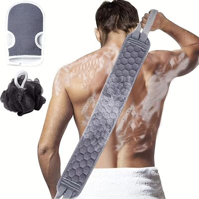 Exfoliating Body Scrubber Set - Includes Back Scrubber, Bath