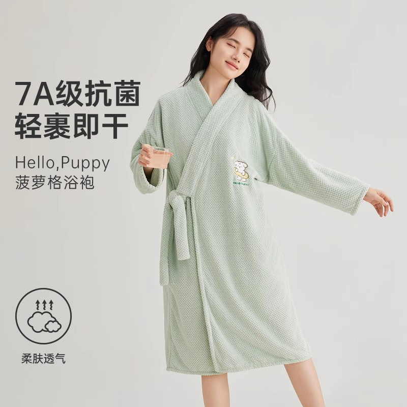 日本进口浴袍女吸水速干可穿浴巾加厚浴裙睡袍式浴衣2025四季通用
