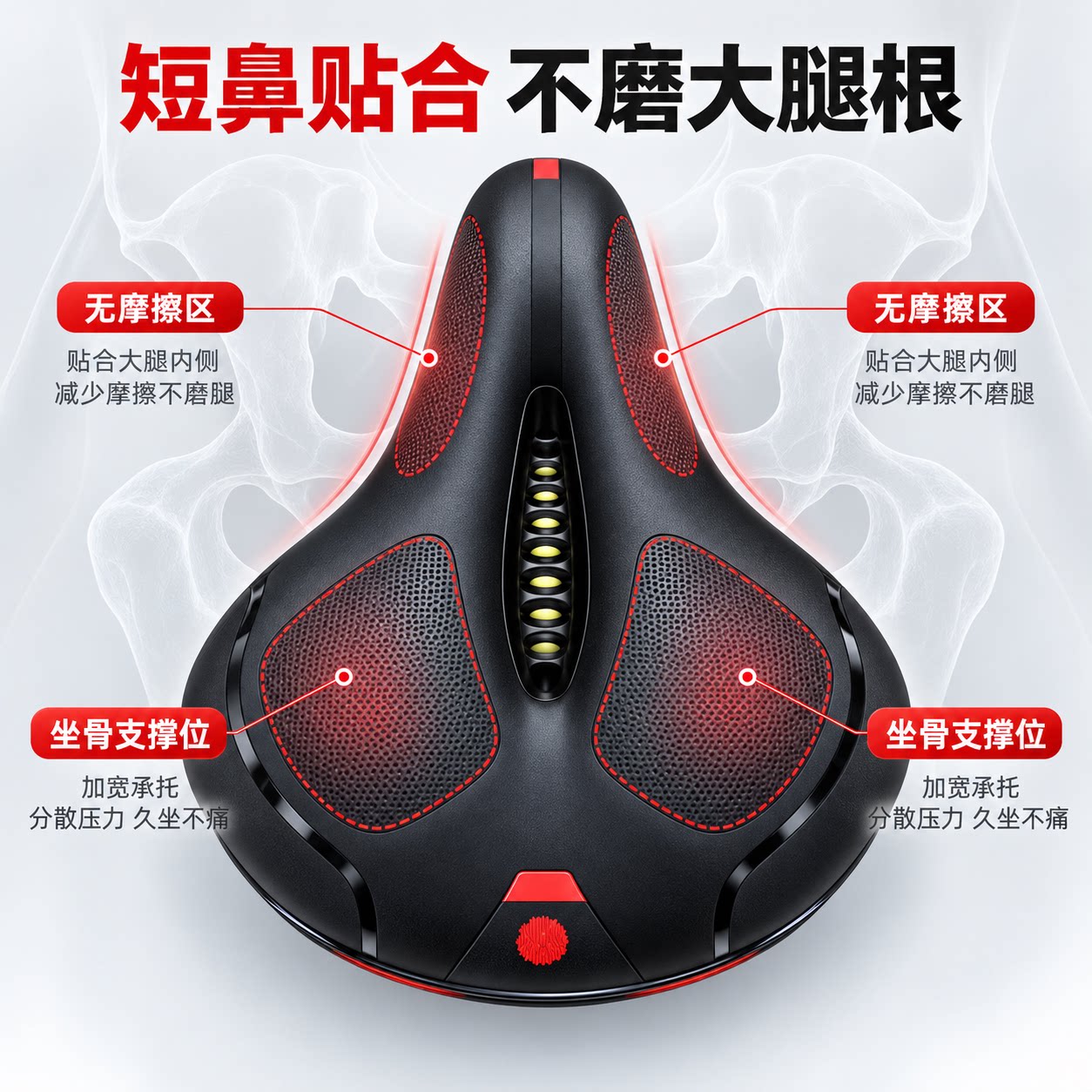 自行车坐垫防屁股痛超软加厚宽大公路山地车座椅配件儿童单车座垫