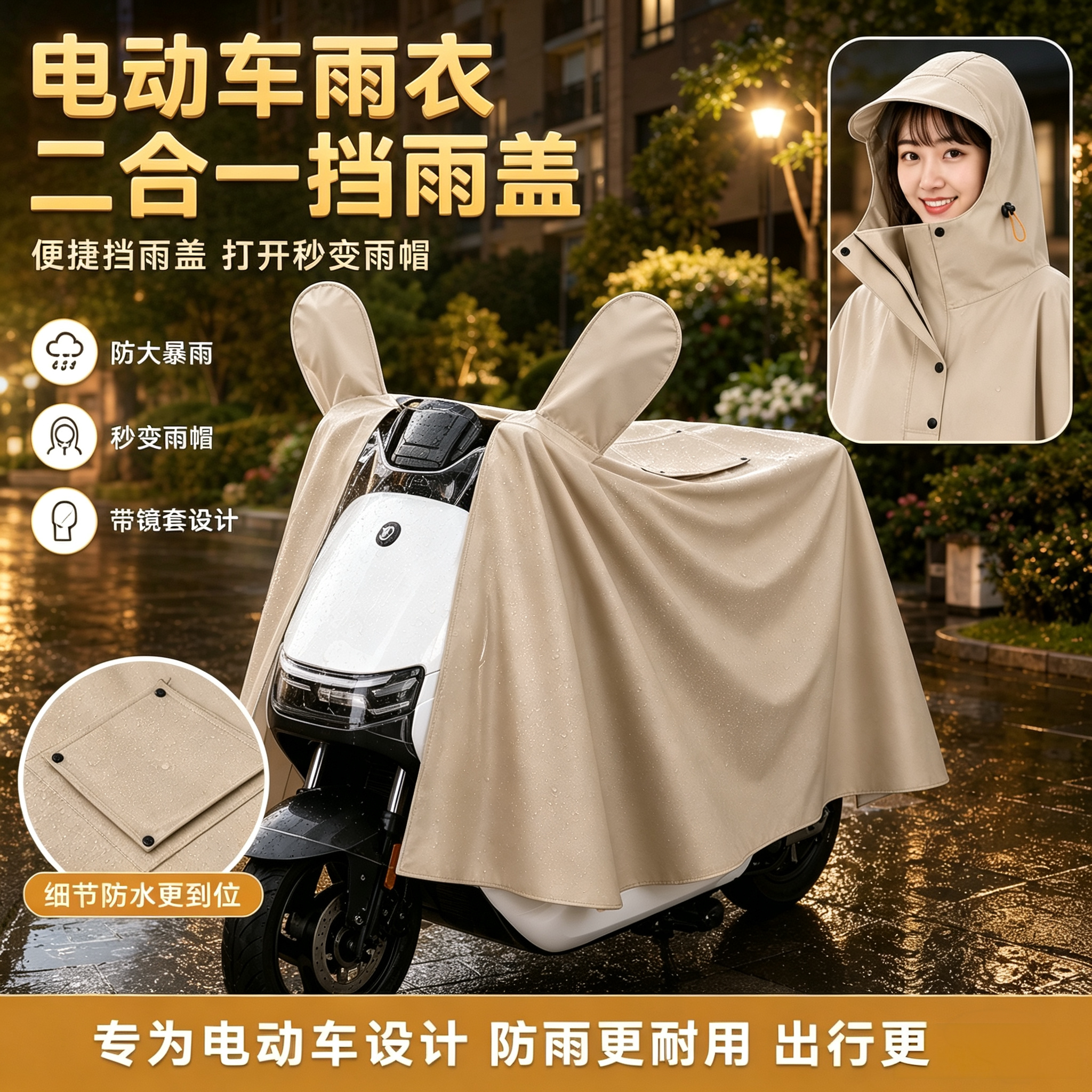 新款雨衣电动车雨披防暴雨加厚长款女骑行全身加大电车男专用防水