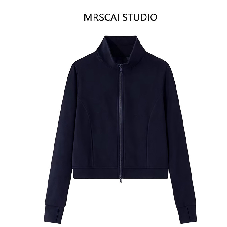 桑蚕丝黄金秋季新款立领运动休闲保暖德绒外套开衫拉链卫衣