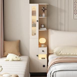 向上扩容床头柜小型超窄50cm宽迷你40公分床头收纳储物柜高款包柜