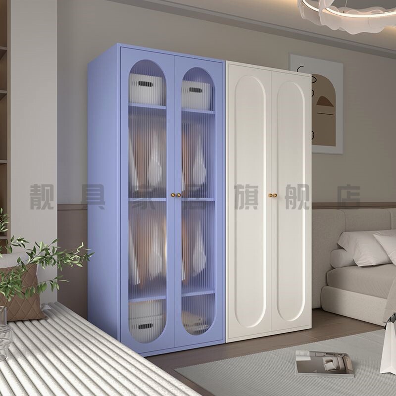 新款奶油风衣柜大容量无甲醛收纳柜卧室客厅儿童衣橱钢制铁衣橱柜