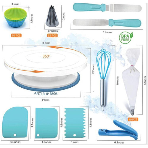86pcs Cake Cupcake Decorating Pastry Baking Turntable Stand
