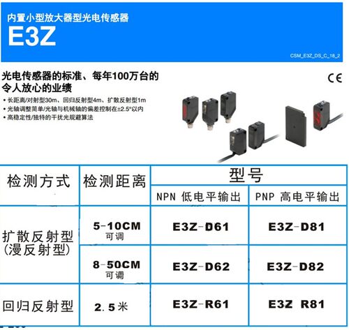 原装正品光电开关E3Z-D61/D62/D81/D82/R61/R81/T61/T81 E3ZG-D61
