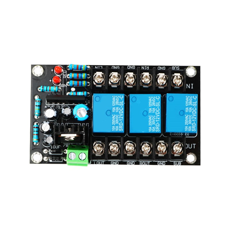 2.1三声道功率600W喇叭功放音箱扬声器保护器开机延时交流12-18V