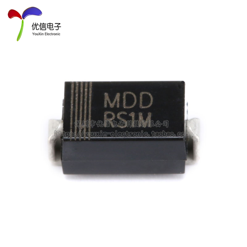 原装正品 RS1M SMA(DO-214AC) 1A/1000V贴片快恢复二极管(10只)