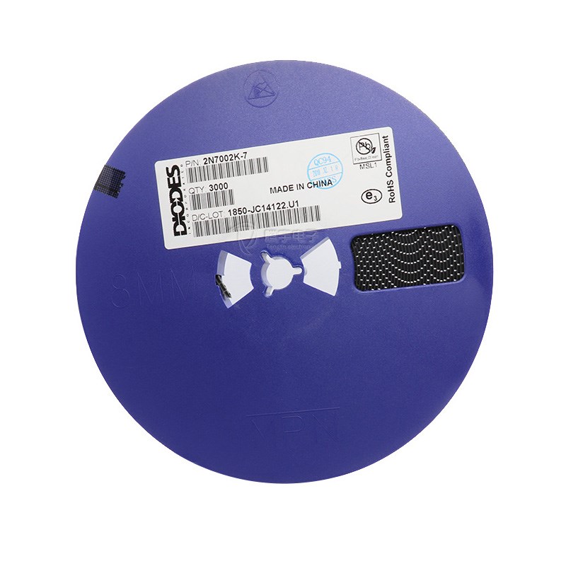 Diodes/美台 MOSFET 2N7002K-7场效应管 SOT-23-3 SMD整盘3K 3000
