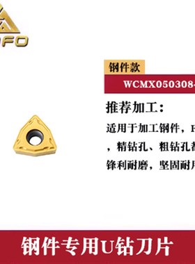 U钻刀片 WCMX 020104/030208/040208/050308/06T308/080412 -FN