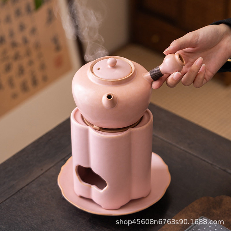 古法樱花粉陶煮茶壶明火电陶