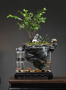 绿植微景观假山兰姿维流水摆件