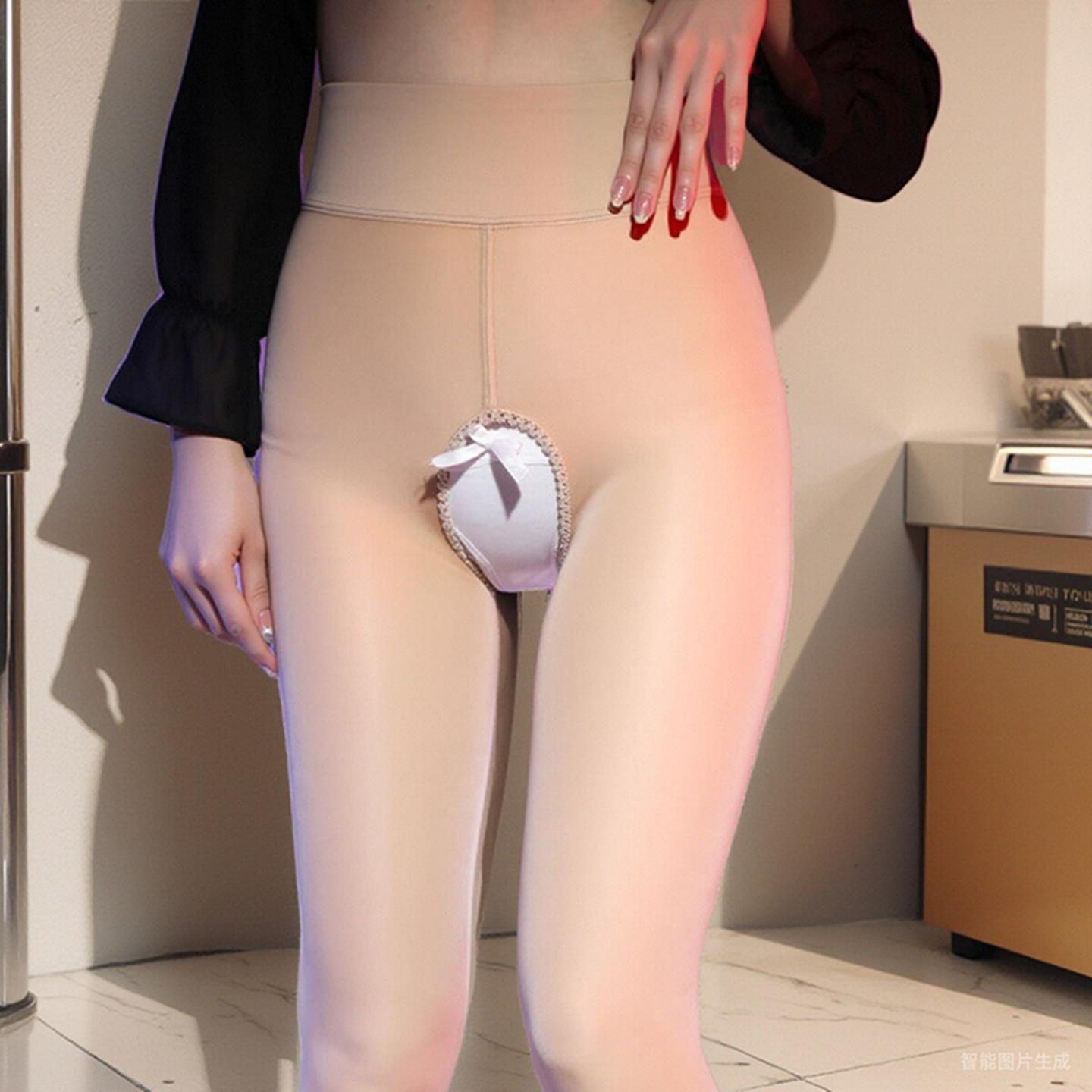 水光一体加绒开档外穿肉色打底裤子加厚连裤袜大码女光腿丝袜神器