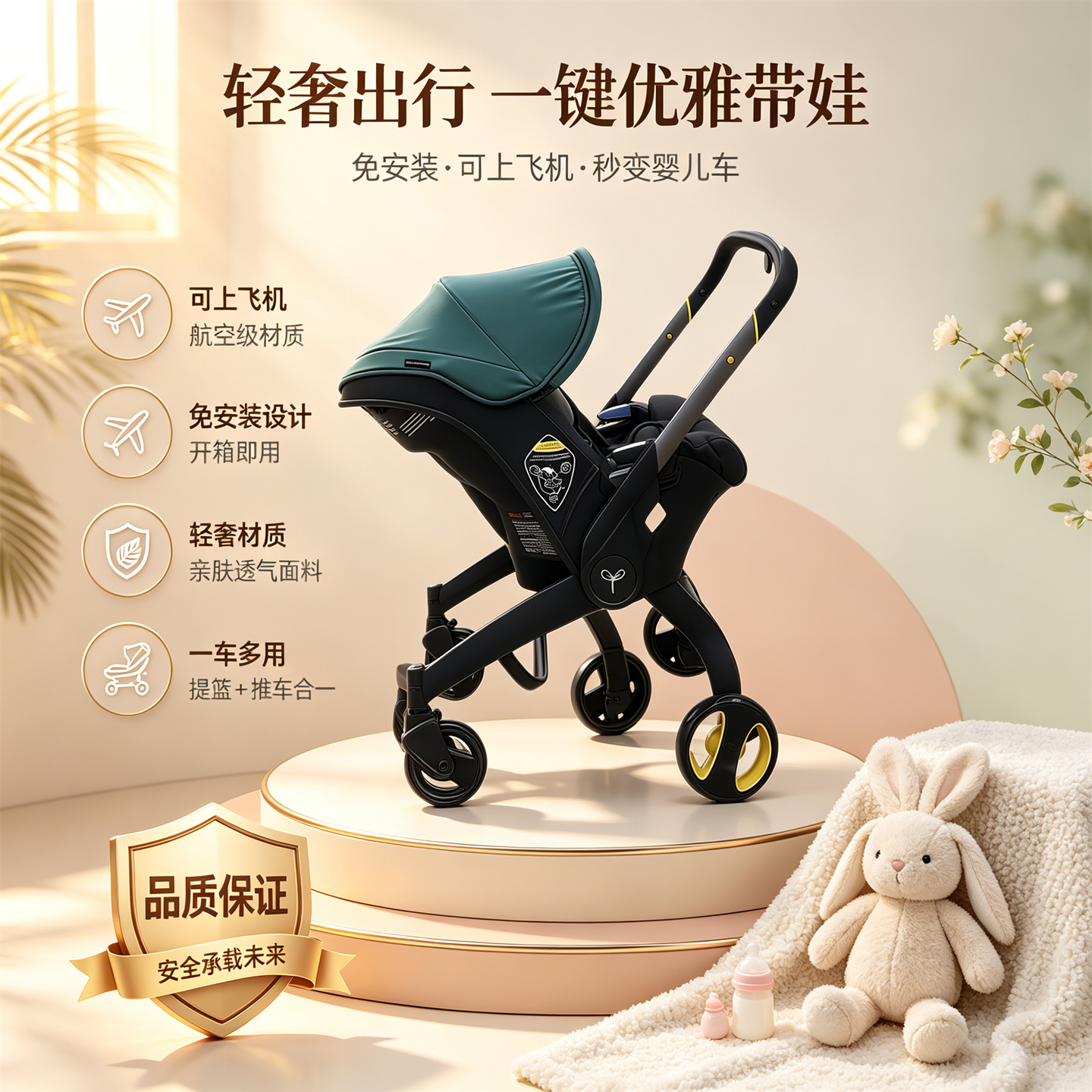 三合一婴儿车新生多功能免安装