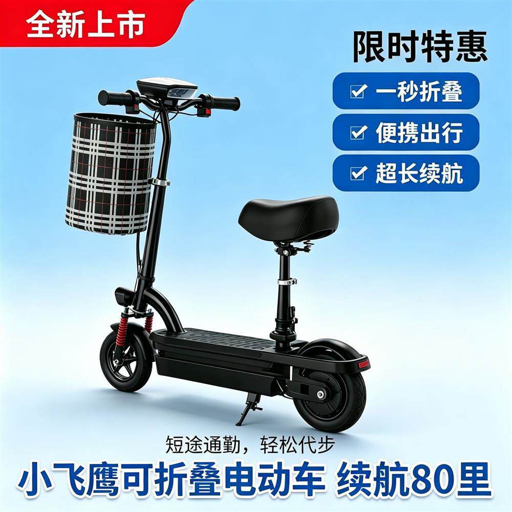 小飞鹰电动车折叠代步车成人上班