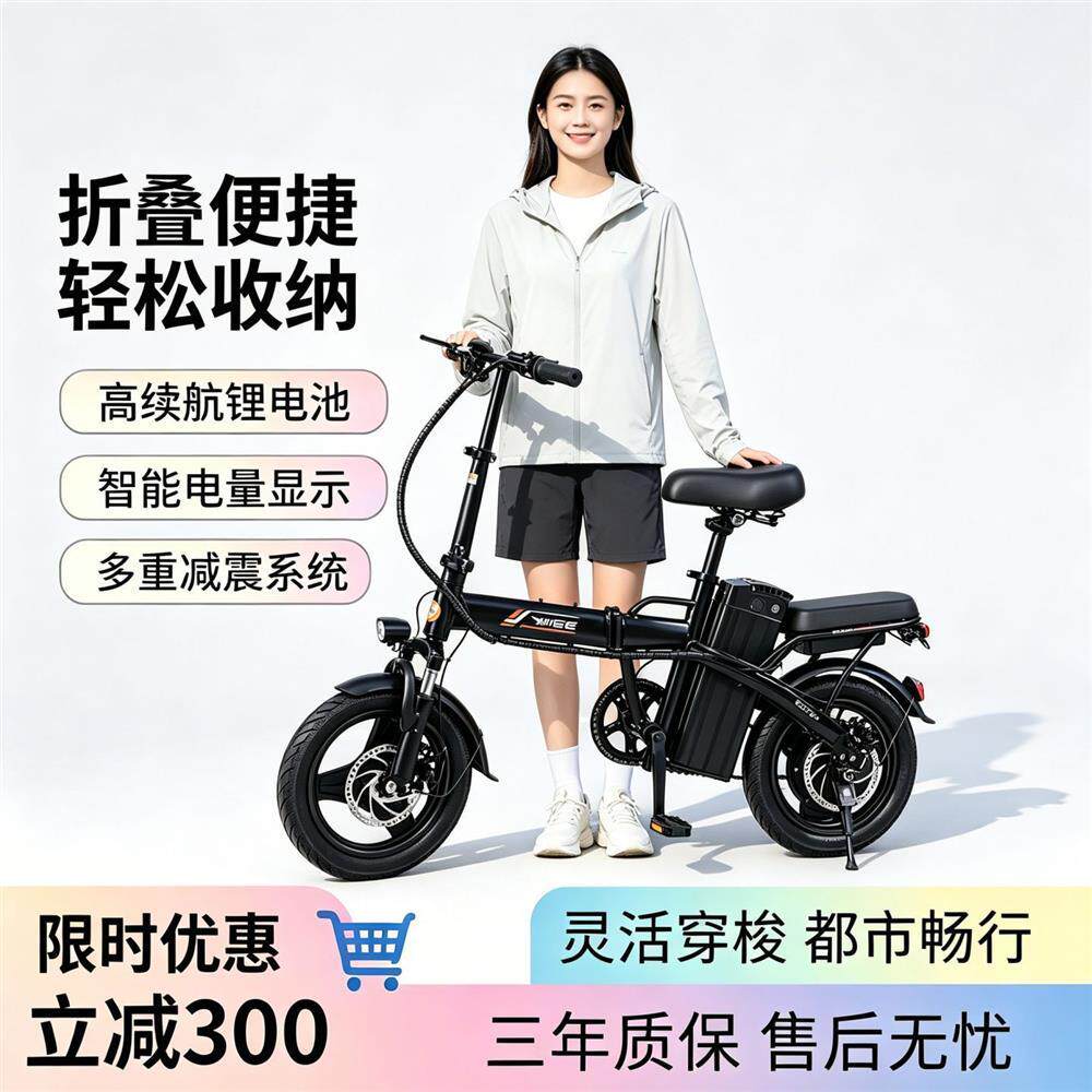 电动车代驾折叠电动自行车新国标可上牌锂电池轻便新款小型电瓶车