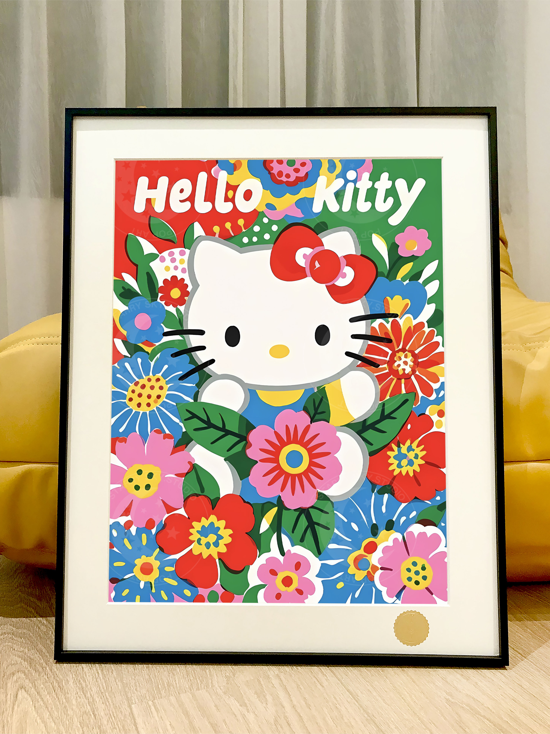 星空《花园kitty》hello kitty猫动漫二次元装饰画