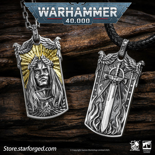 Starforged星辰铸造 战锤40K周边帝皇圣徽纯银吊坠潮流项链现货