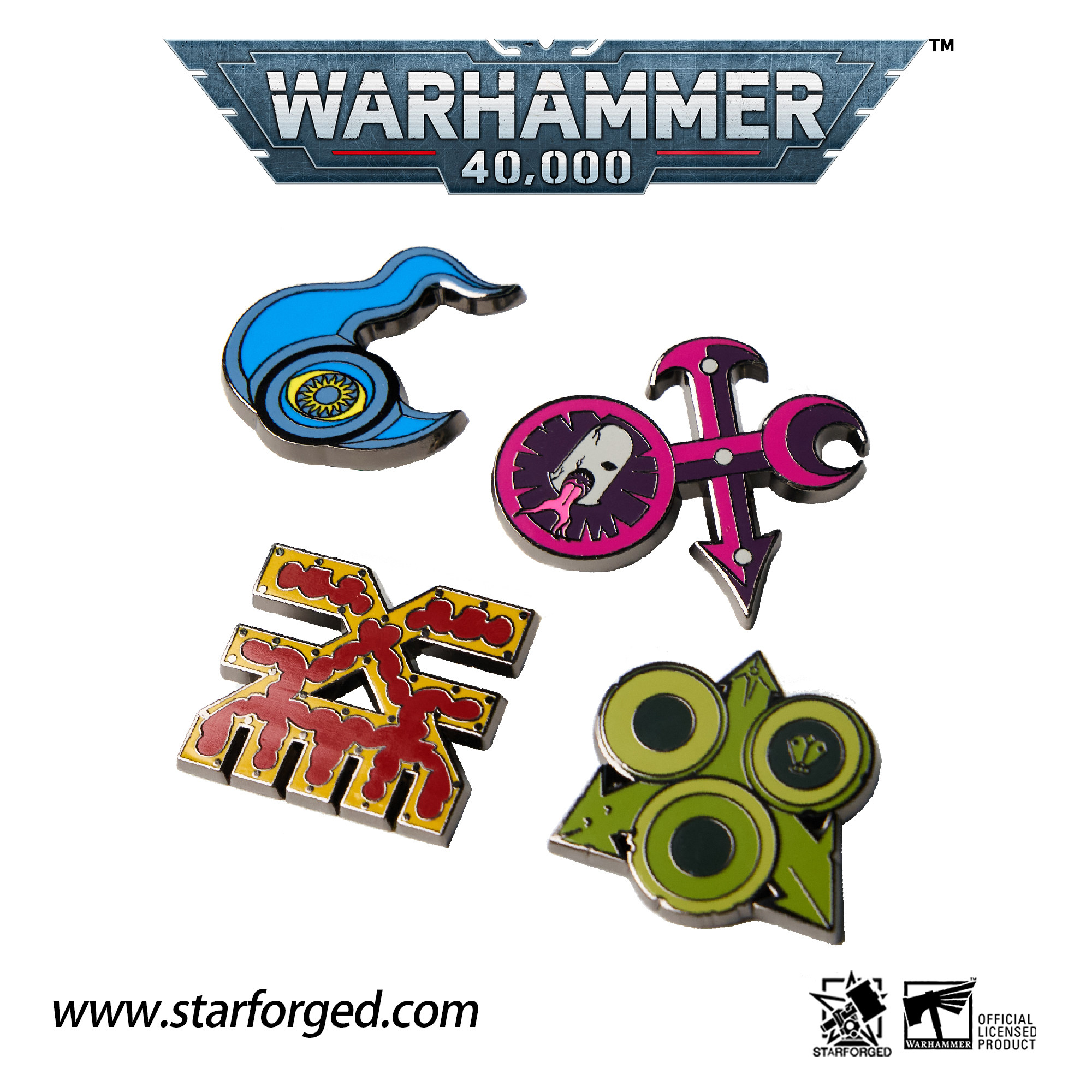 [starforged星辰铸造]混沌四神之印 全面战争战锤iii彩色珐琅胸针