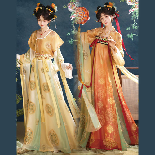 汉服女阑珊小记原创【云水谣】复原唐制齐胸襦裙唐褙子仙气日常款