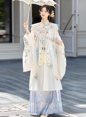 明制汉服云肩立领长衫秋冬套装簪花汉服女新款（阑珊小记）玉堂春