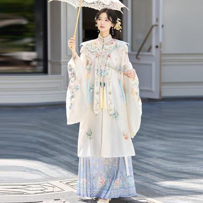 明制汉服云肩立领长衫秋冬套装簪花汉服女新款（阑珊小记）玉堂春