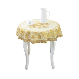 床头柜PVC烫金茶几垫 50 70 90厘米欧式桌布 圆形茶几小圆桌台布
