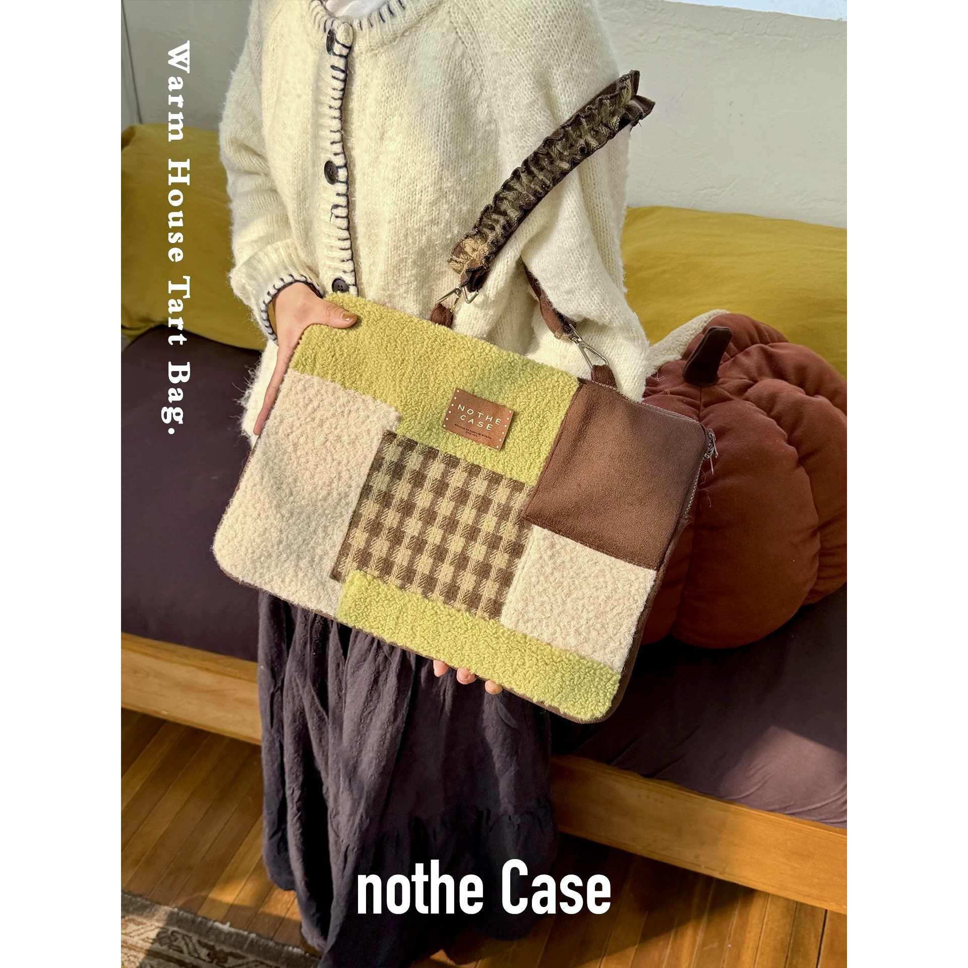 nothe Case「温暖屋挞」拼布日常内胆包单肩电脑包 手提笔记本包