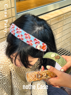 notheCase原创「秋果派对」复古纽扣毛呢小众高级感发箍饰品头箍