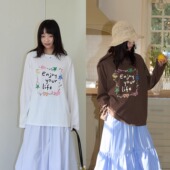 透气舒适长袖 nothe Case「柠檬飞鸟」轻薄竹节棉罩衫 T恤