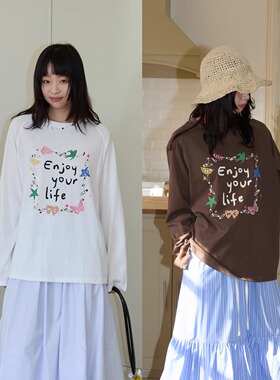 nothe Case「柠檬飞鸟」轻薄竹节棉罩衫 透气舒适长袖T恤