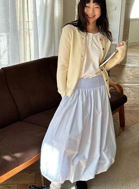 nothe Case「海盐晴山」浅调蓬蓬裙 休闲蓝色花苞裙