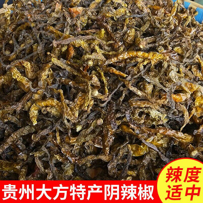 贵州特产香辣阴辣椒中辣阴辣子又名干青椒微辣油炸农产品500g