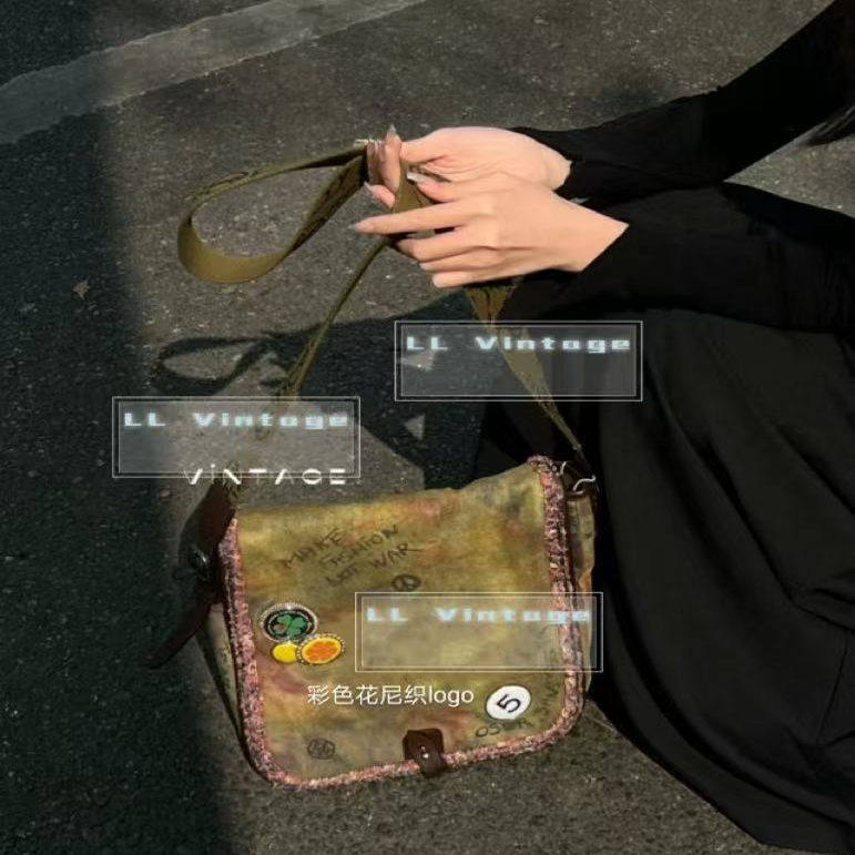 中古反战包撞色帆布易梦玲同款