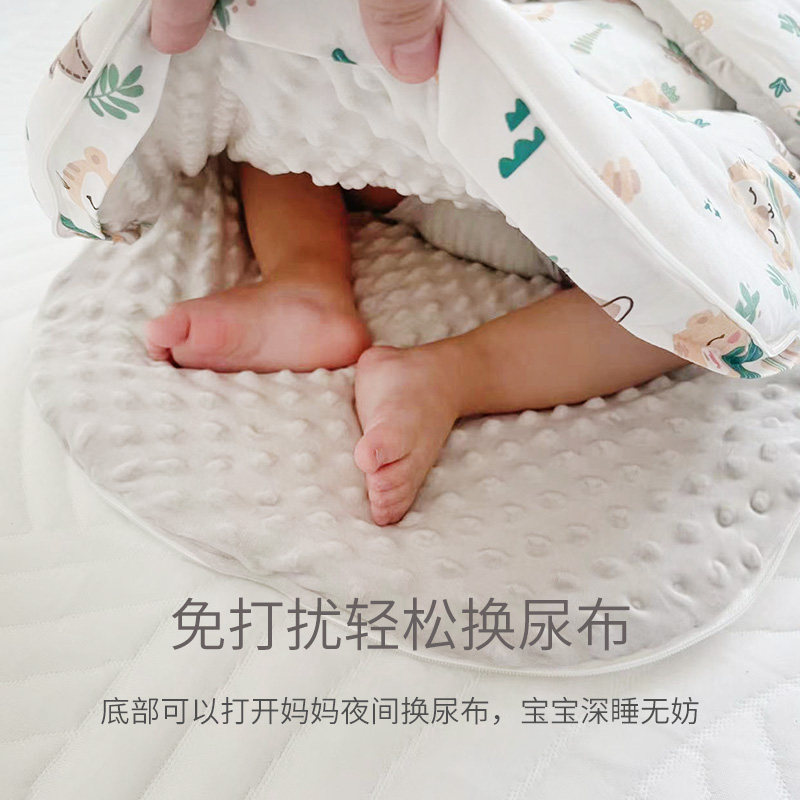 睡袋婴儿秋冬四季通用抱被两用宝宝防惊跳豆豆绒加厚婴儿睡袋恒温