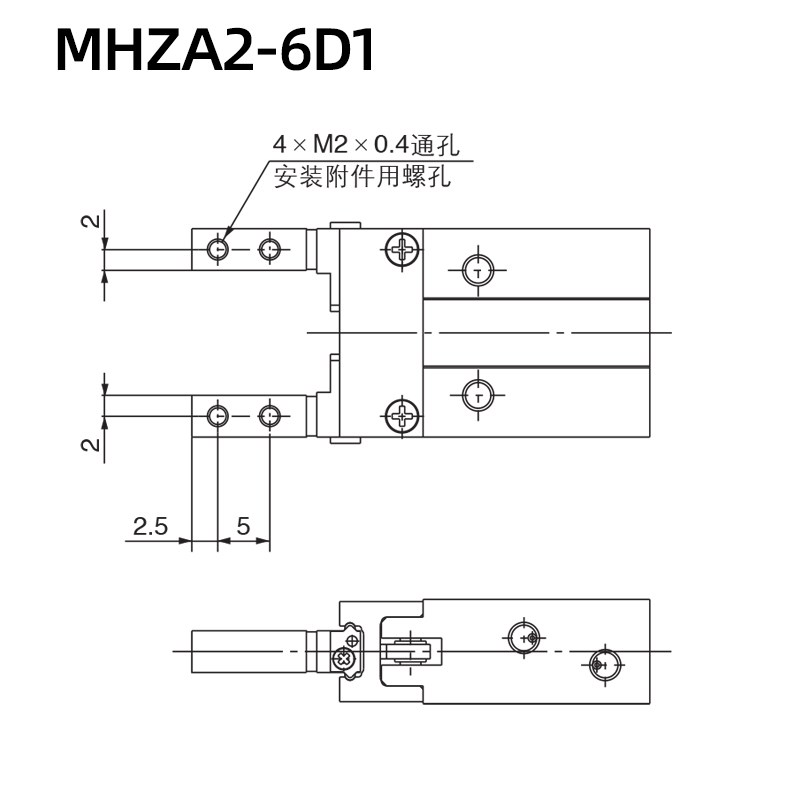 SMC手指气缸小型气爪MHZ2-MHZA2-6D-6D1-6D2-6D3-6C2-6S1-6S3-6C1