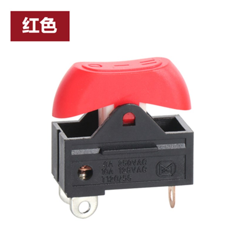 吹风机翘板开关按键开关KCD15船型船形开关RK2-33红黑色3脚3档
