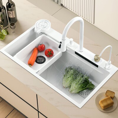 swoil水槽日式大单槽洗菜盆加厚304不锈钢厨房家用洗菜洗碗池