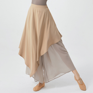 子新款 古典舞服装 舞蹈裤 演出服女飘逸中国舞宽松现代舞阔腿裤 裙裤