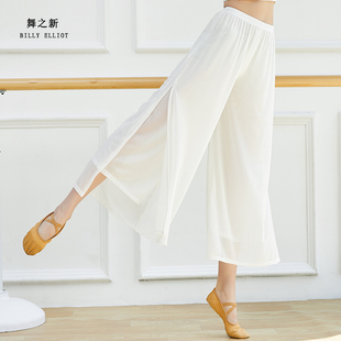 现代舞 子垂感演出服女飘逸舞蹈阔腿裤 古典舞白纱裤 练功服女夏天裤