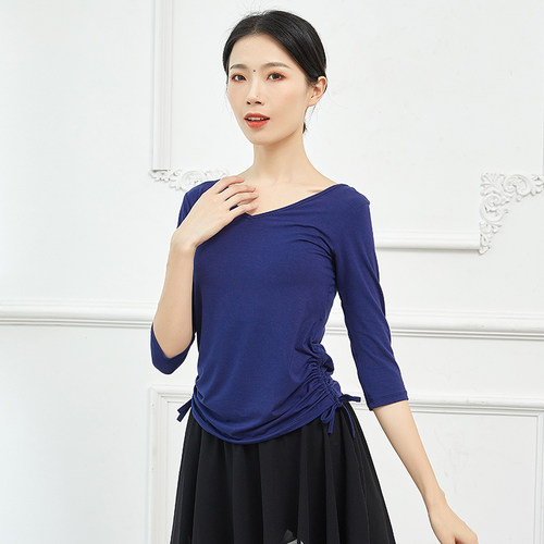 莫代尔舞蹈上衣古典舞服装夏季形体跳舞衣服显瘦长袖现代舞练功服 - 封面