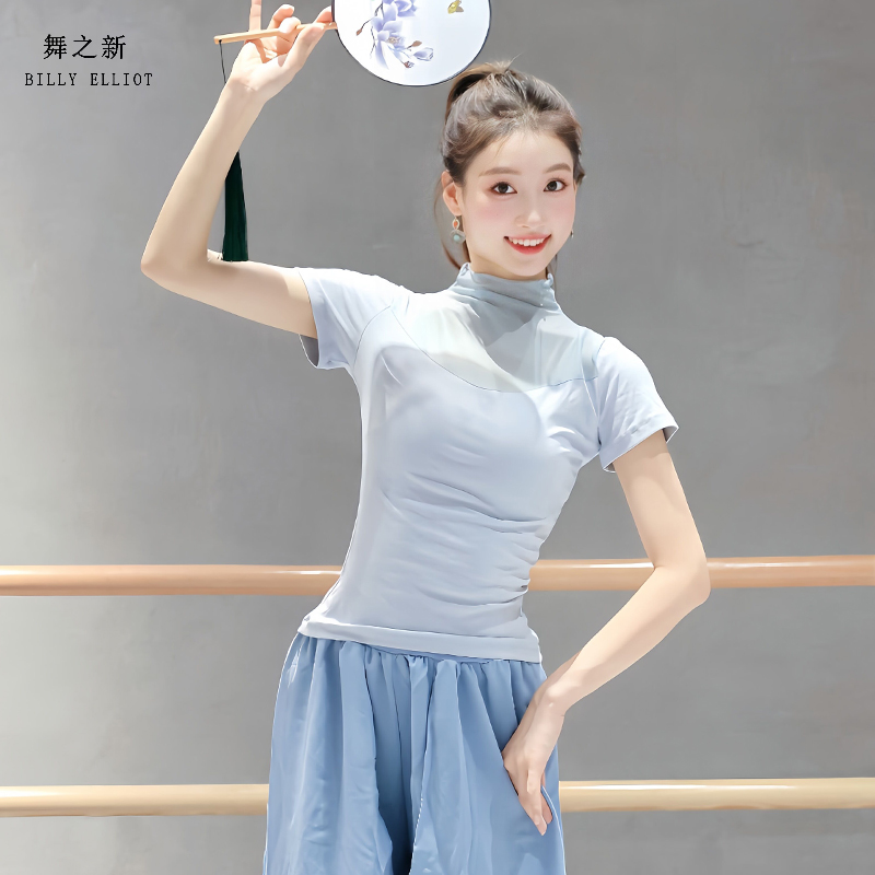 舞蹈上衣女款新款古典舞衣服时尚短袖形体训练服装女芭蕾舞练功服