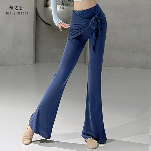 舞之新舞蹈喇叭裤屁帘假两件显瘦
