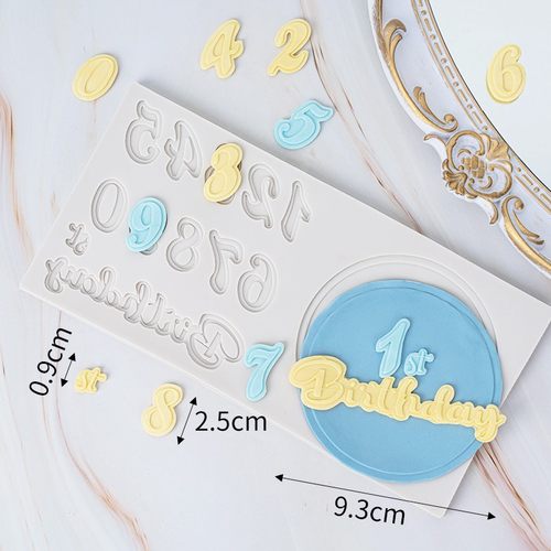 生日快乐翻糖硅胶模具英文字母数字边框巧克力模烘焙蛋糕装饰工具