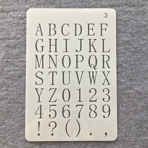 新款儿童画画手账涂鸦模板镂空字母数字符号款手账模板主题花边尺