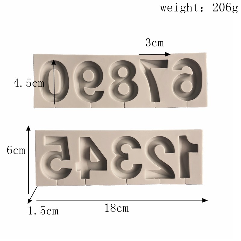 翻糖巧克力数字模具 烘焙硅胶模具 蛋糕巧克力数字字母模具