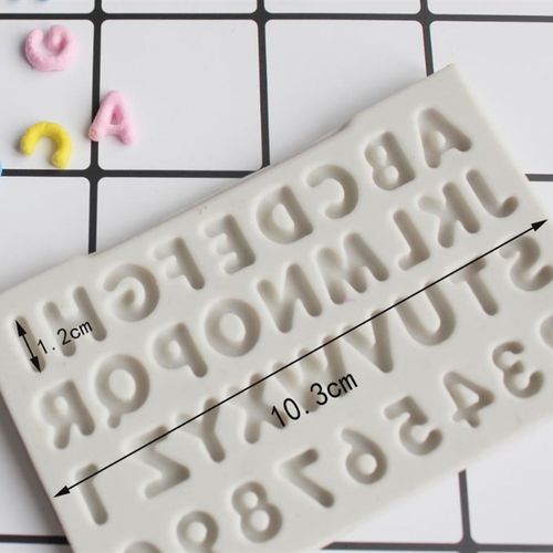 迷你款大写字母数字巧克力模具翻糖蛋糕硅胶模具 家庭烘焙用具
