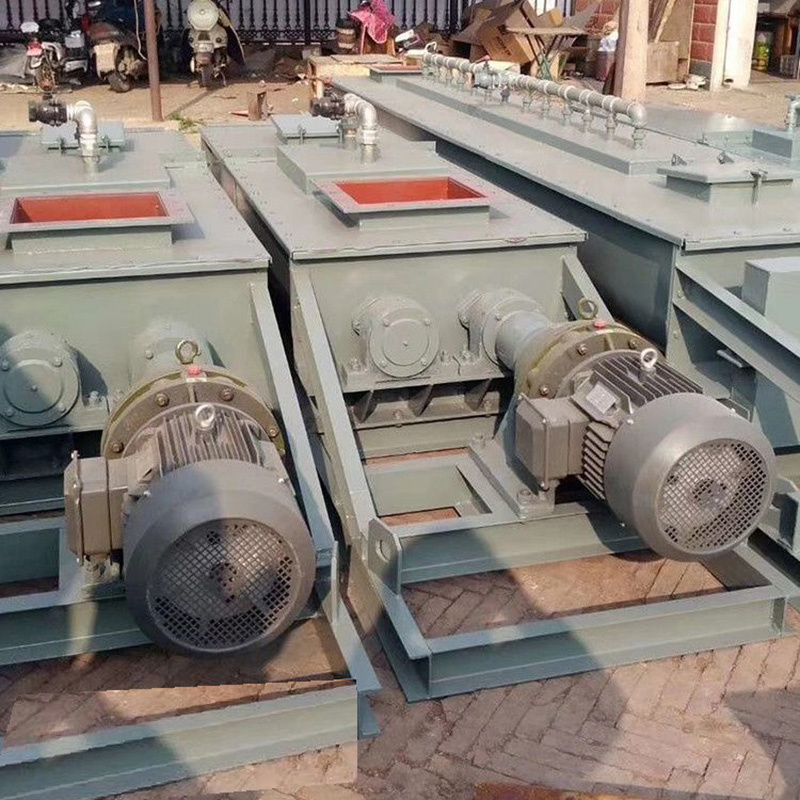 SJ60双轴粉尘加湿搅拌机工业电厂石灰粉单轴立式螺旋叶片喷水卸灰